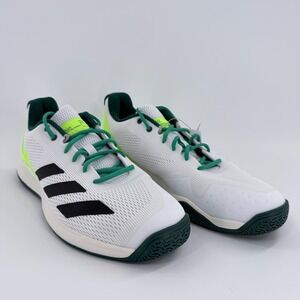 Adidas Courtflash‎ Pickleball Mens Shoes White Green Neon JQ0695 Size 11.5 NEW